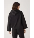 Sudadera Afelpada de Mujer con Capucha y Manga Acampanada en Color Negro Ysabel Mora 70740