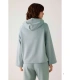Sudadera Afelpada de Mujer con Capucha y Manga Acampanada en Color Azul Ysabel Mora 70740
