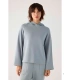 Sudadera Afelpada de Mujer con Capucha y Manga Acampanada en Color Azul Ysabel Mora 70740