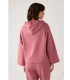 Sudadera Afelpada de Mujer con Capucha y Manga Acampanada en Color Rosa Ysabel Mora 70740