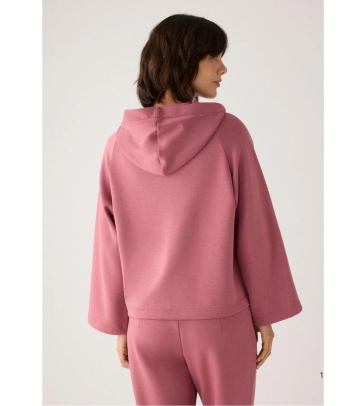 Sudadera Afelpada de Mujer con Capucha y Manga Acampanada en Color Rosa Ysabel Mora 70740
