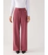 Pantalón Recto Afelpado de Mujer con Tiro Alto en Color Rosa Ysabel Mora 70743