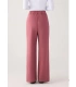Pantalón Recto Afelpado de Mujer con Tiro Alto en Color Rosa Ysabel Mora 70743