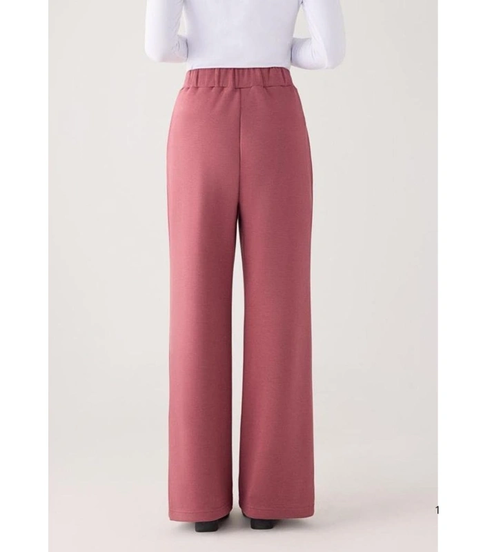 Pantalón Recto Afelpado de Mujer con Tiro Alto en Color Rosa Ysabel Mora 70743