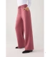 Pantalón Recto Afelpado de Mujer con Tiro Alto en Color Rosa Ysabel Mora 70743