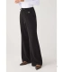Pantalón Recto Afelpado de Mujer con Tiro Alto en Color Negro Ysabel Mora 70743