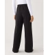 Pantalón Recto Afelpado de Mujer con Tiro Alto en Color Negro Ysabel Mora 70743