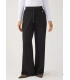 Pantalón Recto Afelpado de Mujer con Tiro Alto en Color Negro Ysabel Mora 70743