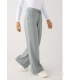 Pantalón Recto Afelpado de Mujer con Tiro Alto en Color Azul Ysabel Mora 70743
