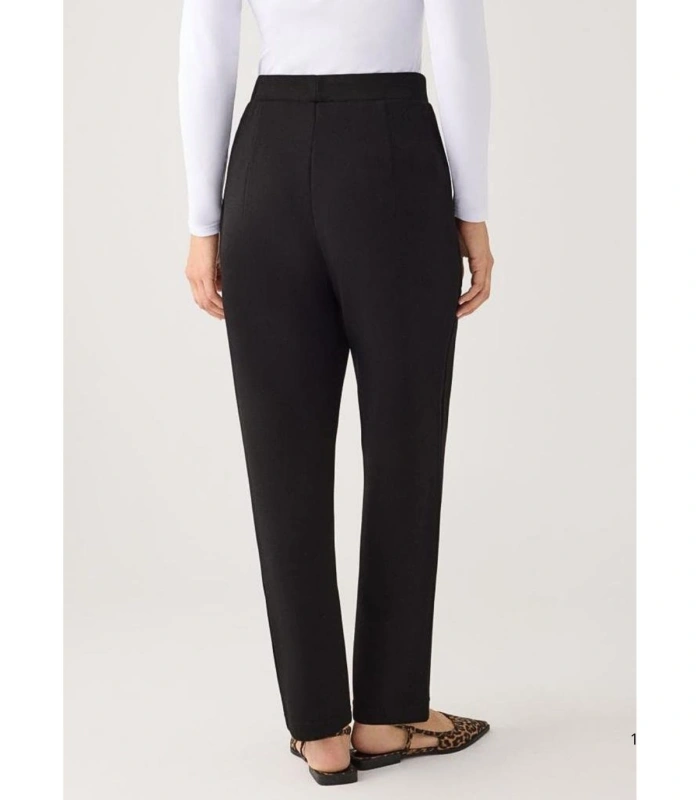 Pantalón Slim Afelpado de Mujer con Tiro Alto en Color Negro Ysabel Mora 70744
