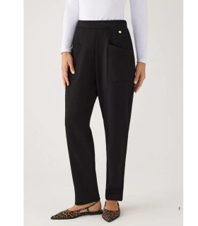 Pantalón Slim Afelpado de Mujer con Tiro Alto en Color Negro Ysabel Mora 70744