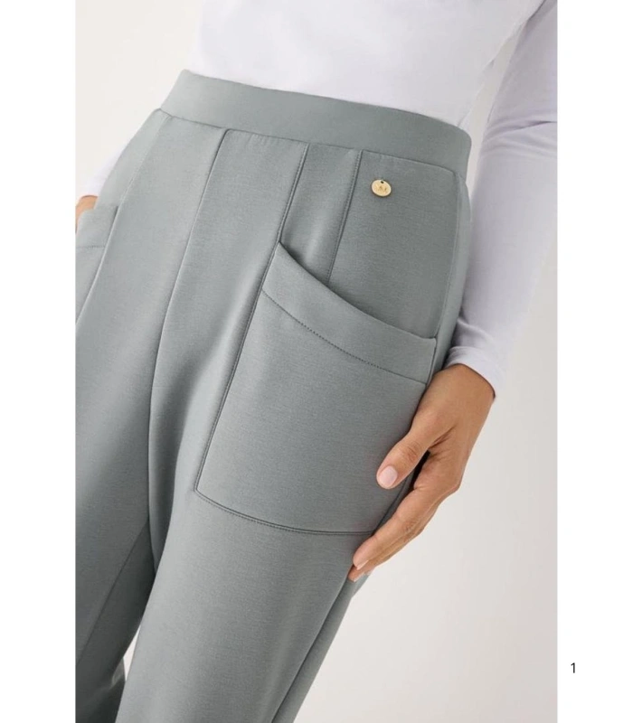 Pantalón Slim Afelpado de Mujer con Tiro Alto en Color Azul Ysabel Mora 70744