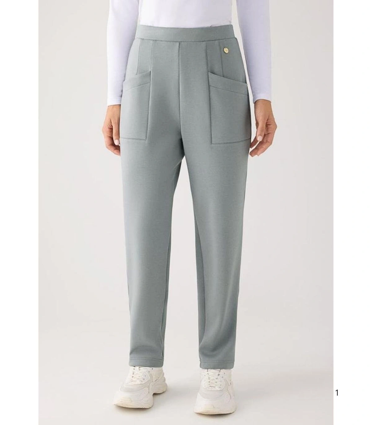 Pantalón Slim Afelpado de Mujer con Tiro Alto en Color Azul Ysabel Mora 70744