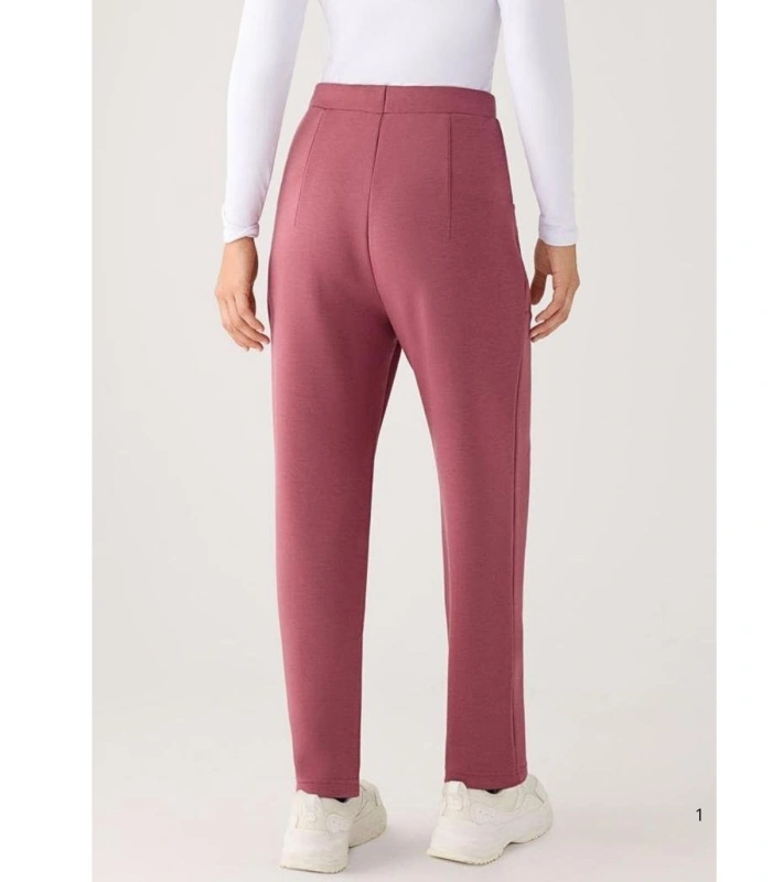 Pantalón Slim Afelpado de Mujer con Tiro Alto en Color Rosa Ysabel Mora 70744
