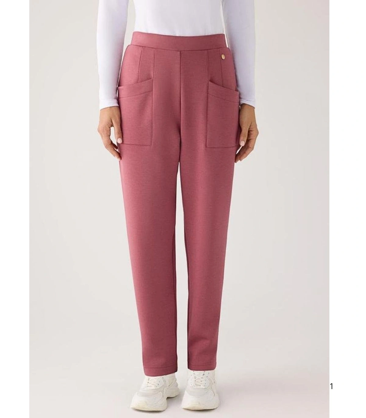 Pantalón Slim Afelpado de Mujer con Tiro Alto en Color Rosa Ysabel Mora 70744