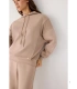 Sudadera Afelpada de Mujer con Capucha en Color Beige Ysabel Mora 70745
