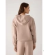 Sudadera Afelpada de Mujer con Capucha en Color Beige Ysabel Mora 70745