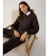 Sudadera Afelpada de Mujer con Cuello Redondo en Color Marrón Ysabel Mora 70746