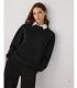 Sudadera Afelpada de Mujer con Cuello Redondo en Color Negro Ysabel Mora 70746