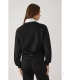 Sudadera Afelpada de Mujer con Cuello Redondo en Color Negro Ysabel Mora 70746