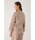 Sudadera Afelpada de Mujer con Cuello Redondo en Color Beige Ysabel Mora 70746
