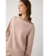Sudadera Afelpada de Mujer con Cuello Redondo en Color Beige Ysabel Mora 70746