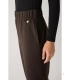 Pantalón Jogger Afelpado de Mujer con Tiro Alto en Color Marrón Ysabel Mora 70748