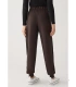 Pantalón Jogger Afelpado de Mujer con Tiro Alto en Color Marrón Ysabel Mora 70748