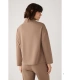 Jersey Textura Piqué de Mujer con Cuello Perkins en Color Camel Ysabel Mora 70749
