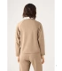 Jersey Textura Piqué de Mujer con Cuello Redondo y Manga Raglán en Color Camel Ysabel Mora 70750