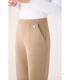 Pantalón Slim de Mujer con Textura Piqué, Tiro Alto en Color Camel Ysabel Mora 70752