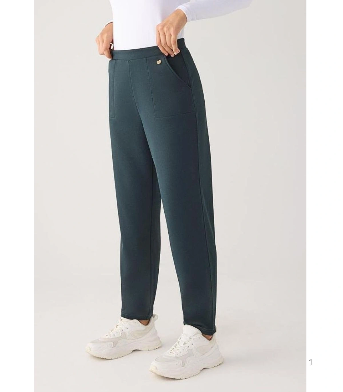Pantalón Slim de Mujer con Textura Piqué, Tiro Alto en Color Azul Ysabel Mora 70752