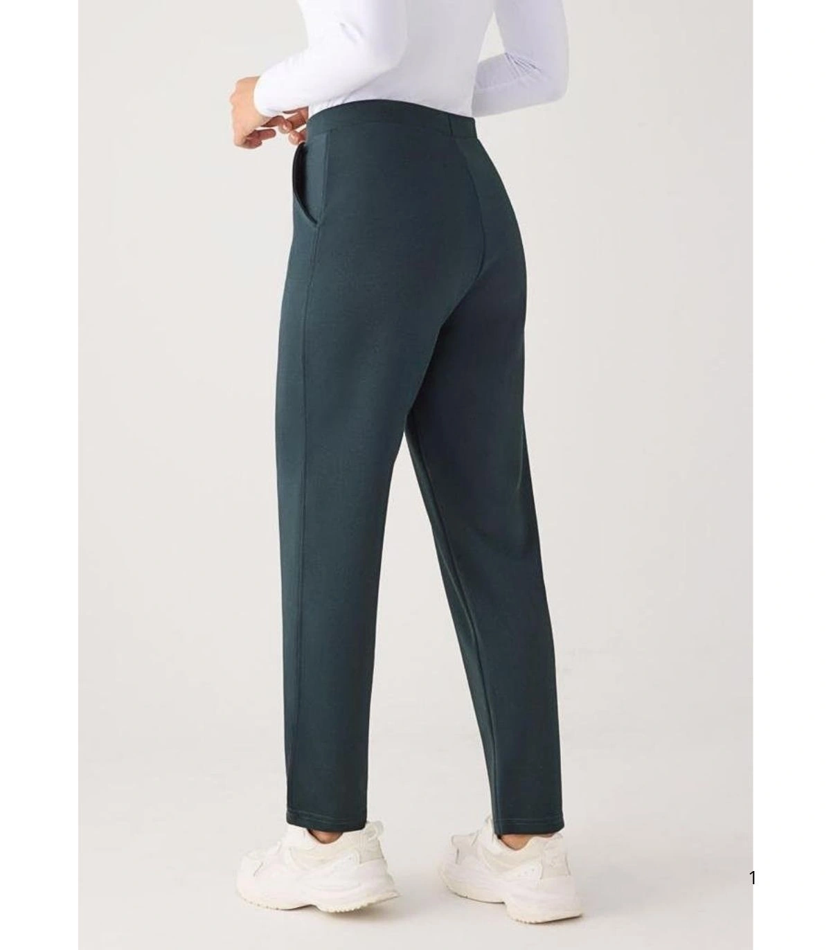 Pantalón Slim de Mujer con Textura Piqué, Tiro Alto en Color Azul Ysabel Mora 70752