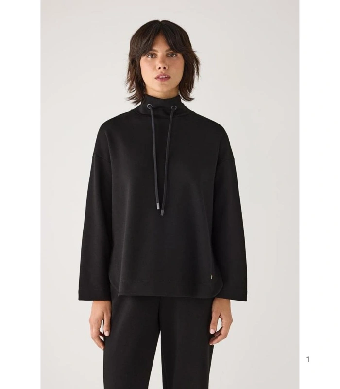 Jersey Afelpado de Mujer con Cuello Alto Color Negro Ysabel Mora 70753