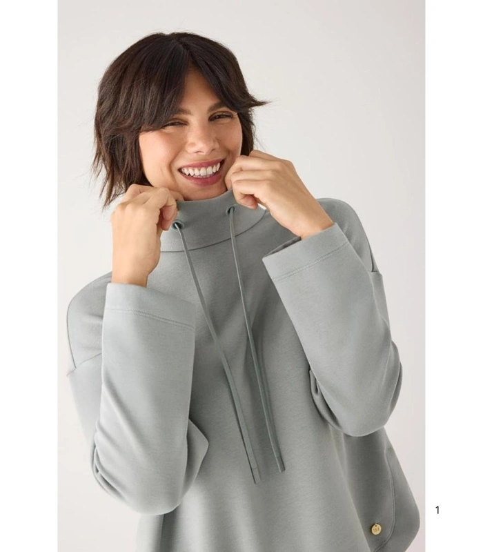 Jersey Afelpado de Mujer con Cuello Alto Color Azul Ysabel Mora 70753