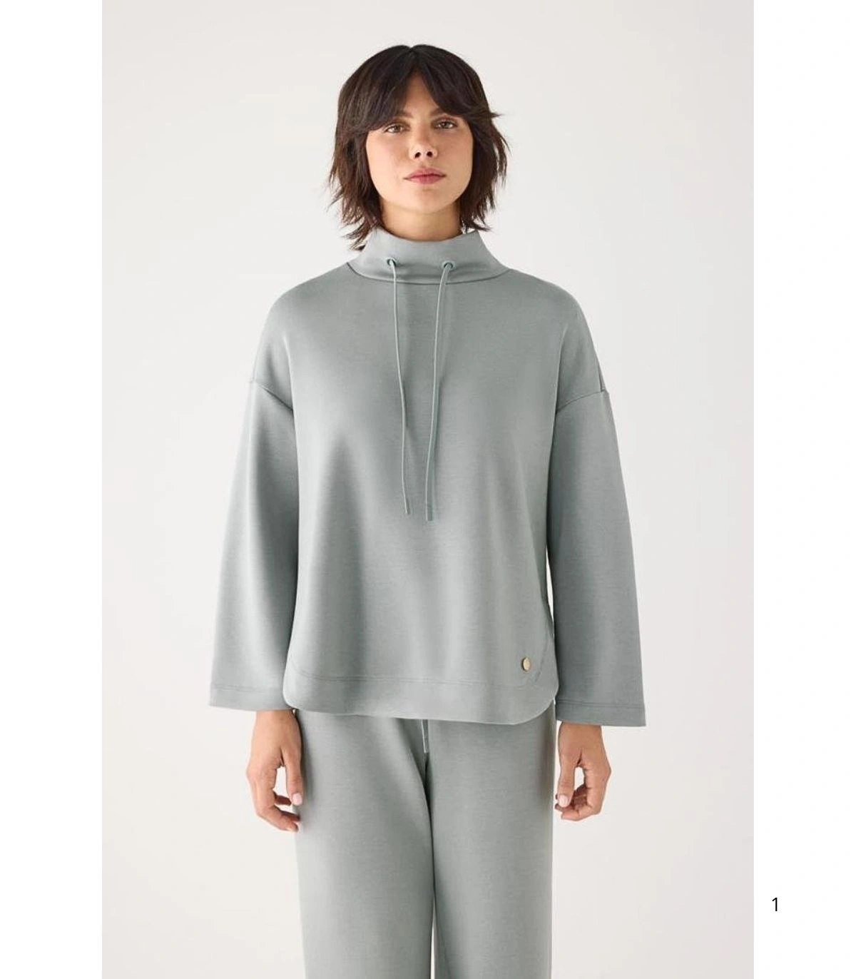 Jersey Afelpado de Mujer con Cuello Alto Color Azul Ysabel Mora 70753