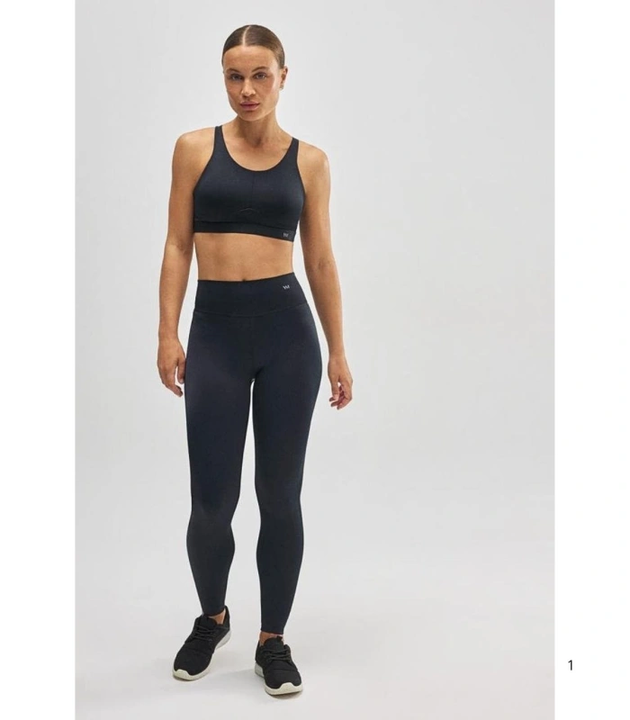 Legging Deportivo Ysabel Mora Negro con Efecto Vientre Plano y Push-Up Malla Compresiva de Tiro Alto y Corte Láser