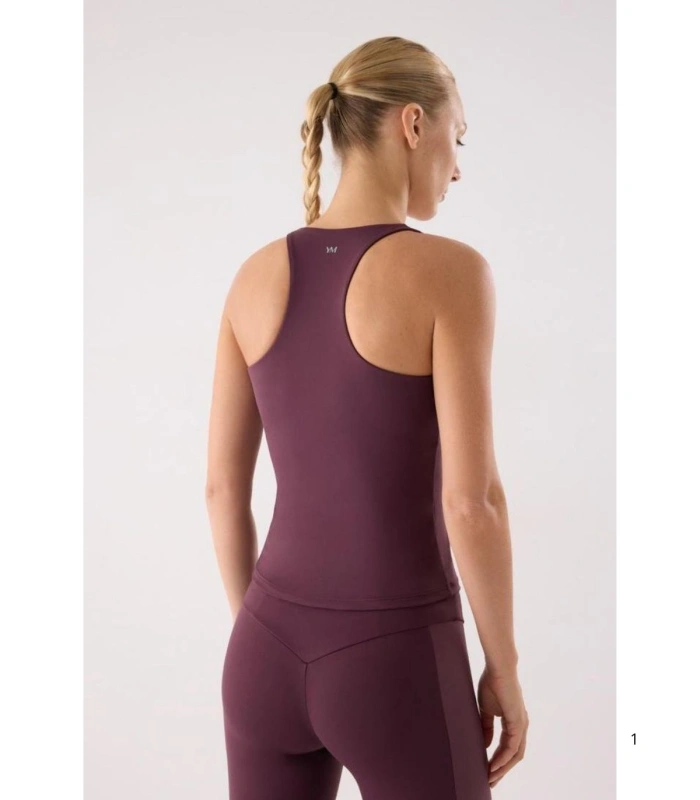 Camiseta Deportiva con Top Integrado Granate 70973 Ysabel Mora