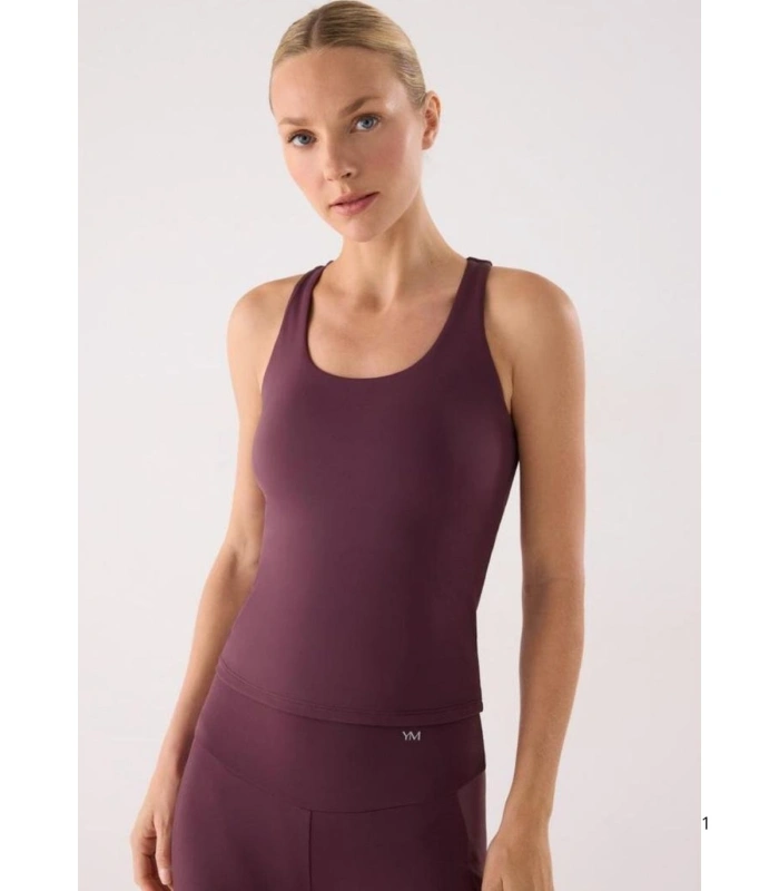 Camiseta Deportiva con Top Integrado Granate 70973 Ysabel Mora