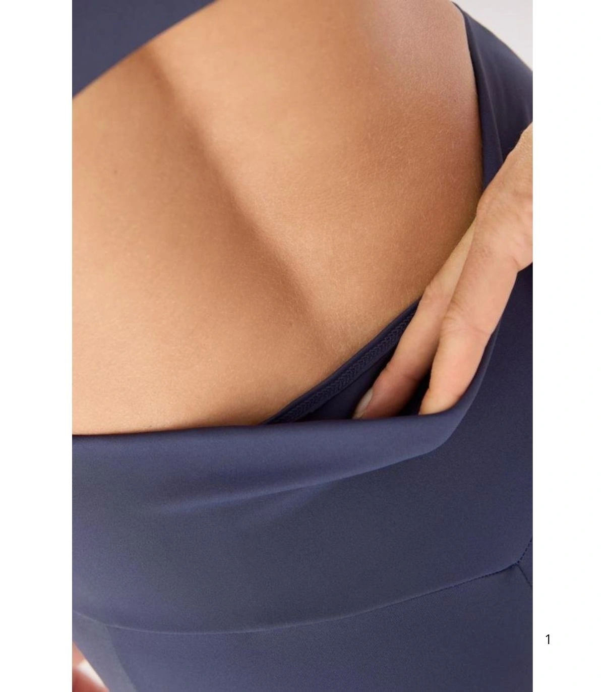 Leggings Deportivos Largos de Mujer con Tiro Alto y Banda Metalizada en Color Azul Ysabel Mora 70974