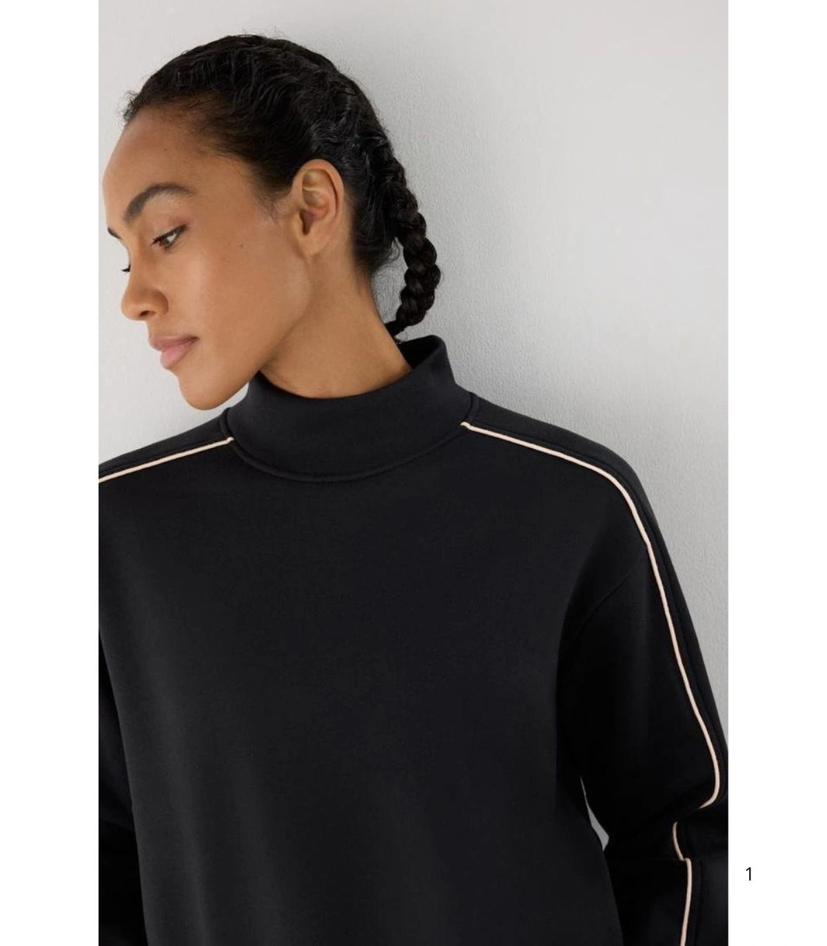 Sudadera Deportiva de Mujer con Cuello Perkins en Color Gris Marengo Ysabel Mora 70980