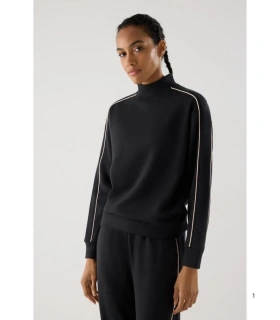 Sudadera Deportiva de Mujer con Cuello Perkins en Color Gris Marengo Ysabel Mora 70980