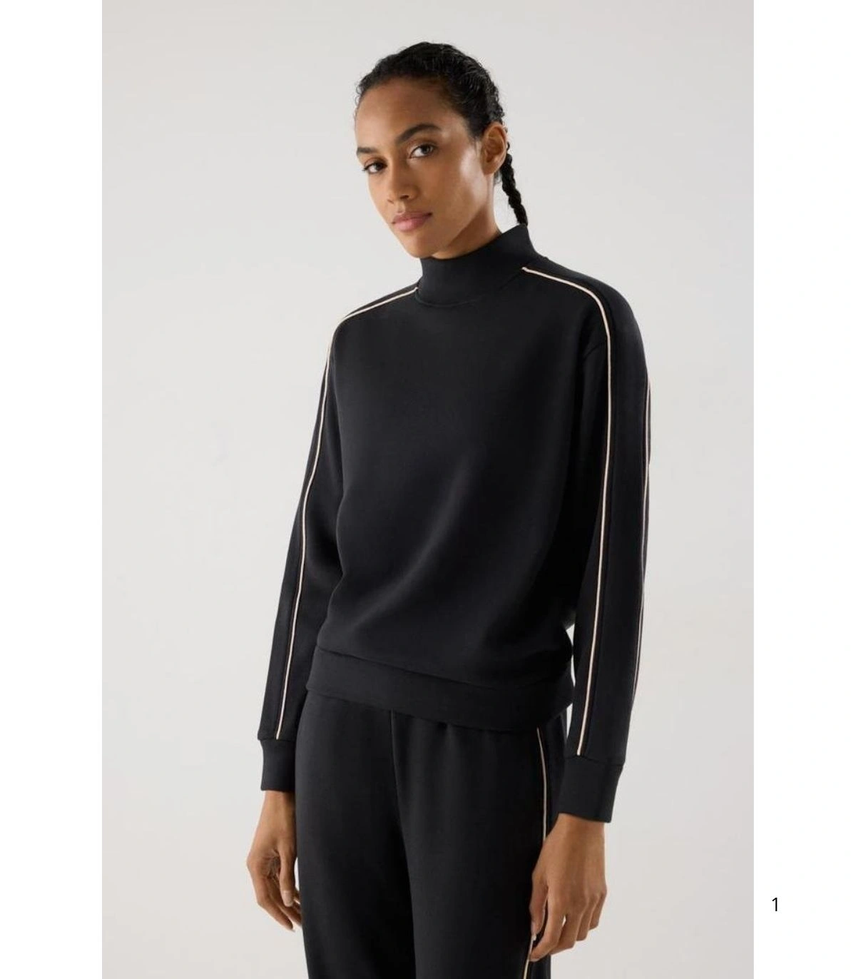 Sudadera Deportiva de Mujer con Cuello Perkins en Color Gris Marengo Ysabel Mora 70980