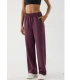 Pantalón Deportivo Recto de Mujer con Tiro Alto y Bolsillos Color Burdeos Ysabel Mora 70981