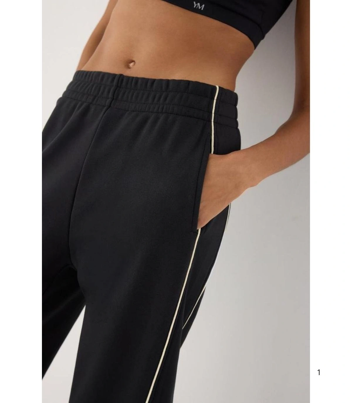 Pantalón Deportivo Jogger de Mujer con Tiro Alto con Bolsillos en Color Gris Marengo Ysabel Mora 70983