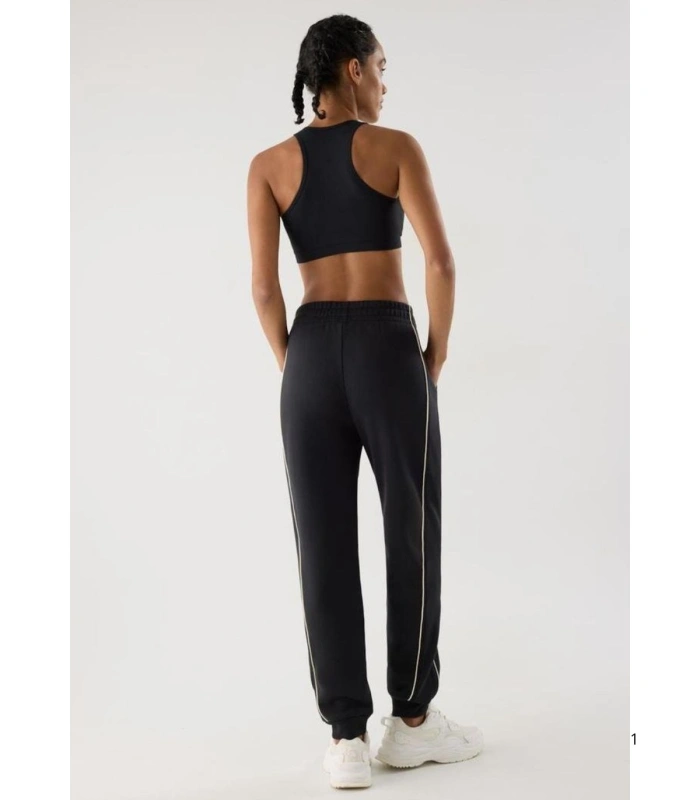Pantalón Deportivo Jogger de Mujer con Tiro Alto con Bolsillos en Color Gris Marengo Ysabel Mora 70983