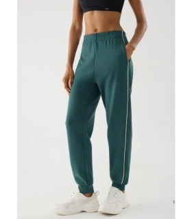 Pantalón Deportivo Jogger de Mujer con Tiro Alto con Bolsillos en Color Verde Ysabel Mora 70983