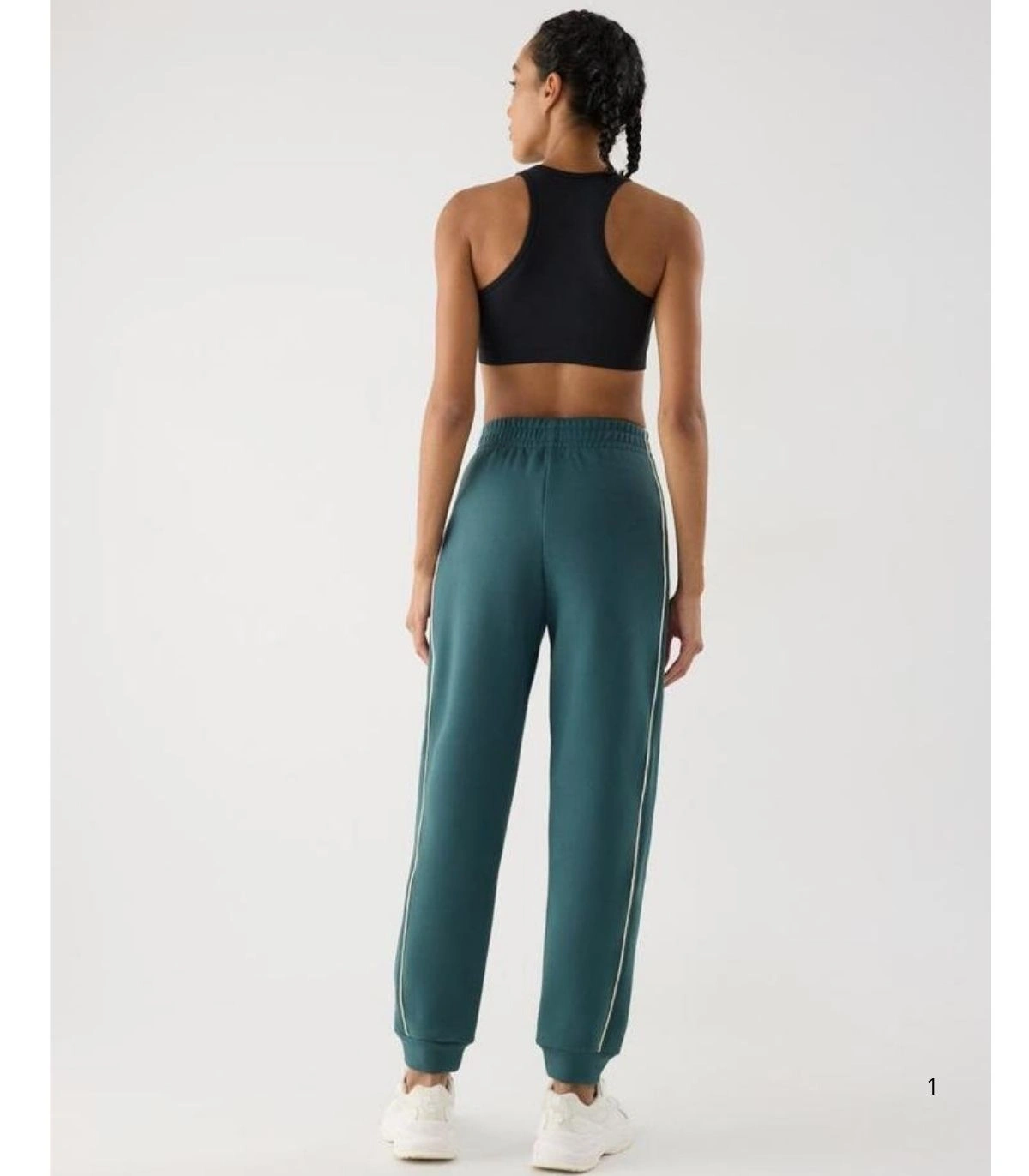 Pantalón Deportivo Jogger de Mujer con Tiro Alto con Bolsillos en Color Verde Ysabel Mora 70983