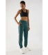 Pantalón Deportivo Jogger de Mujer con Tiro Alto con Bolsillos en Color Verde Ysabel Mora 70983