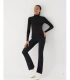 Camiseta Deportiva Térmica de Mujer con Cuello Perkins en Color Negro Ysabel Mora 70991 (Colección Thermal)